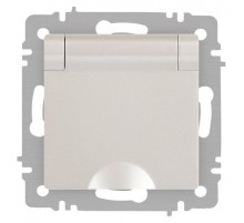 Розетка Intro Accent 6-203-06 2P+E Schuko с крышкой, 16А-250В, IP20, СУ, AL/CU, перламутр  Б0063429  Intro