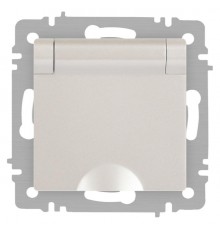 Розетка Intro Accent 6-203-06 2P+E Schuko с крышкой, 16А-250В, IP20, СУ, AL/CU, перламутр  Б0063429  Intro