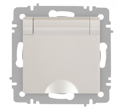 Розетка Intro Accent 6-203-06 2P+E Schuko с крышкой, 16А-250В, IP20, СУ, AL/CU, перламутр  Б0063429  Intro