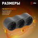 Разветвитель электрический ЭРА SPx-3e-B на 3 розетки с заземлением 16А черный  Б0059723  ЭРА