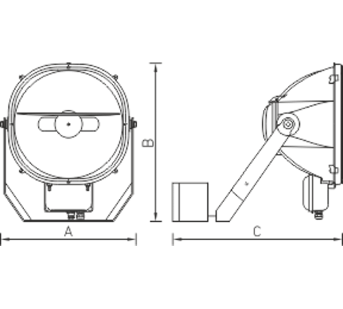 Прожектор ГО UM Sport 2000H R6 / 22 with HR SET 2000Вт IP66 с блоком перезажигания комплект  1367001110  Световые Технологии
