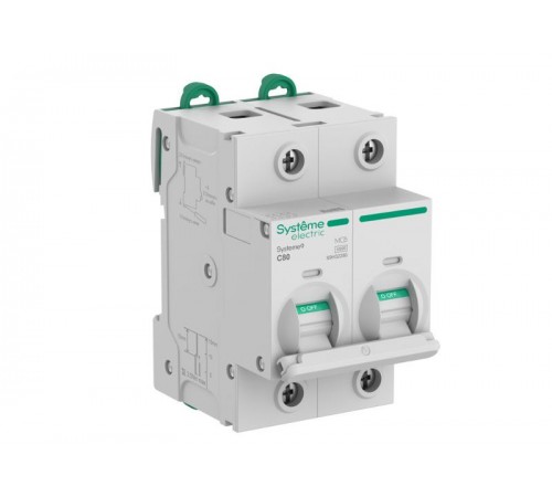 Systeme9 Автоматический выключатель (АВ) 27мм C 80A 2P 10 kA 400В  S9H32280  SE