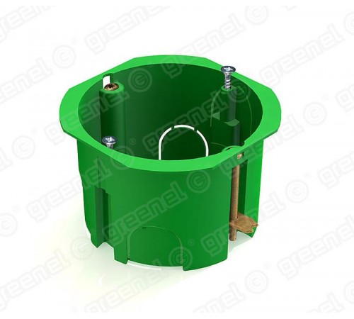 Коробка установочная 68х45мм для полых стен с металлическими лапками (250шт)  GE40021  GREENEL