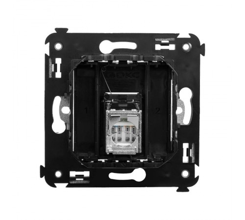 Компьютерная розетка RJ-45 в стену, кат.5e одинарнаяэкранированная,"Avanti", "Черный матовый"  4412363  DKC