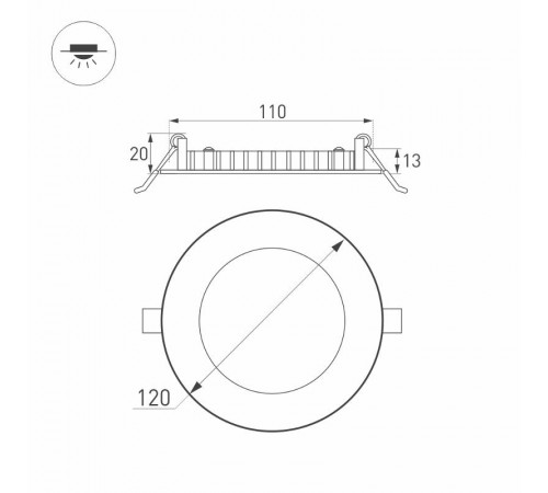 Светильник DL-120M-9W Day White (Arlight, IP40 Металл, 3 года)  020106  Arlight