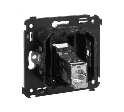 Компьютерная розетка RJ-45 в стену, кат.5e одинарнаяэкранированная,"Avanti", "Черный матовый"  4412363  DKC