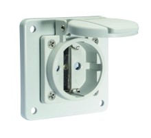 Розетка панельная Schuko фланец 75х75 Schuko IP54 серая QC 16A 250V I 7110909-Bals I Bals