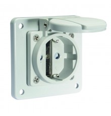 Розетка панельная Schuko фланец 75х75 Schuko IP54 серая QC 16A 250V I 7110909-Bals I Bals