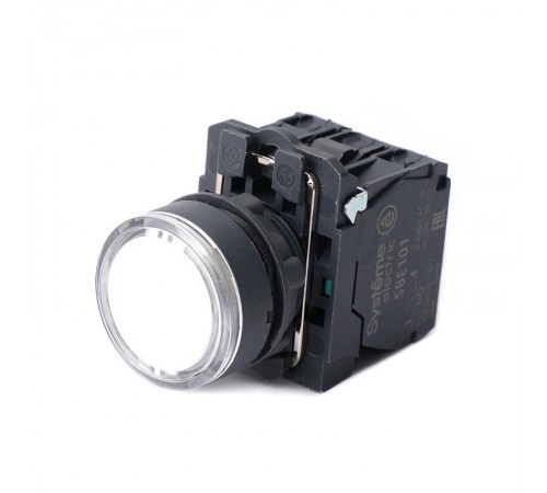 Кнопка SB5 с подсветкой в сборе модульная 22мм белая пластик 24ВDC 1НО+1НЗ  SB5AW31B5  SE