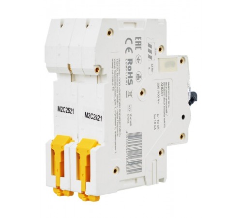 Выключатель автоматический двухполюсный M10N 2P C 25А 10кА ARMAT  AR-M10N-2-C025  IEK