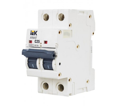 Выключатель автоматический двухполюсный M10N 2P C 25А 10кА ARMAT  AR-M10N-2-C025  IEK