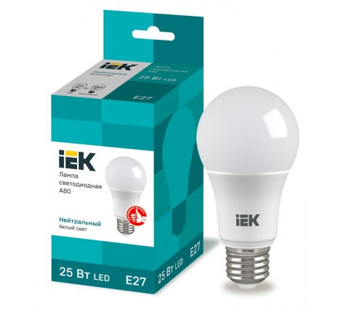 Лампа светодиодная LED A80 груша 25Вт 230В 4000К E27  LLE-A80-25-230-40-E27  IEK