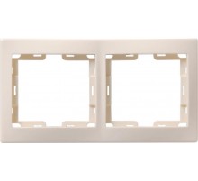 КВАРТА Кремовый Рамка 2-местная горизонтальная РГ-2-ККм  EMK20-K33-DM  GENERICA