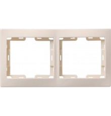 КВАРТА Кремовый Рамка 2-местная вертикальная РВ-2-ККм  EMK21-K33-DM  GENERICA
