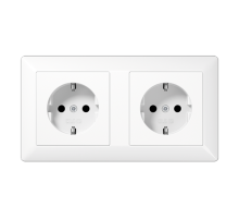 Механизм двух SCHUKO-розеток для кабель-каналов, монолит с рамкой AS1522WW Jung