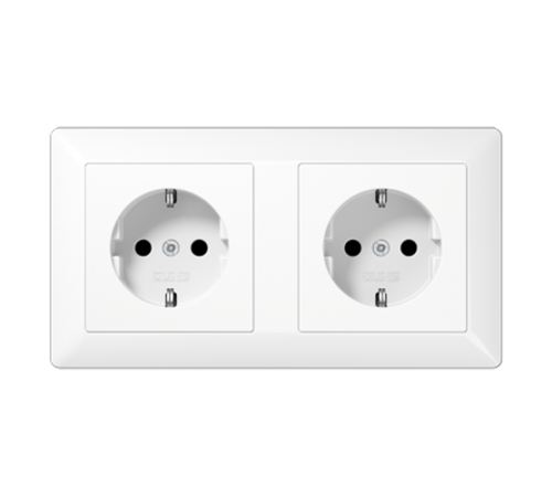 Механизм двух SCHUKO-розеток для кабель-каналов, монолит с рамкой AS1522WW Jung
