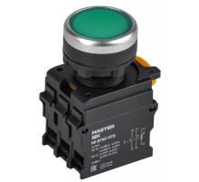 Кнопка с подсвет. и фикс. d=22мм 1NO+1NC зелёная MASTER  MI-BT60-11TD-3-11-K06  IEK