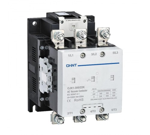 Контактор вакуумный CJX1-300/22K 300А(АС3) 2НО+2НЗ AC/DC 380В 50/60Гц  275710  CHINT