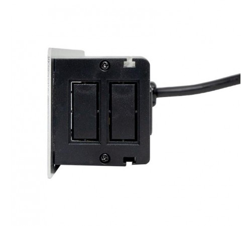 Встраиваемый настольный розеточный блок, 10 модулей, C-Line металлик  cl-vnbin-10-s  EKF