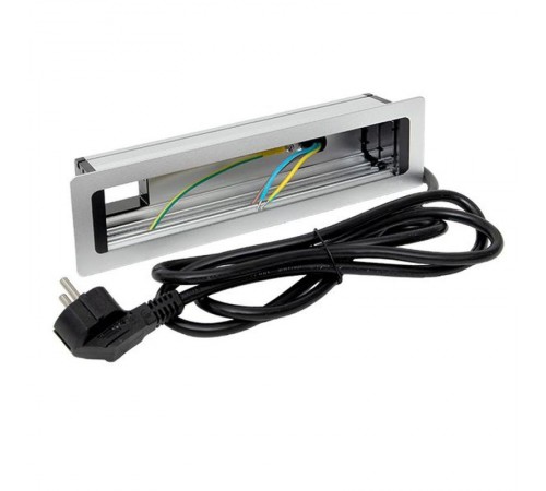 Встраиваемый настольный розеточный блок, 10 модулей, C-Line металлик  cl-vnbin-10-s  EKF