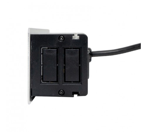 Встраиваемый настольный розеточный блок, 10 модулей, C-Line металлик  cl-vnbin-10-s  EKF