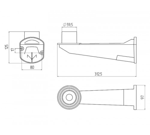 Светильник садово-парковый WMU1 Настенный крепеж для светильников НТУ  Б0048084  ЭРА