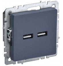 BRITE Розетка USB A+A 3,1А РЮ10-1-БрМ маренго  BR-U21-D31-K35  IEK