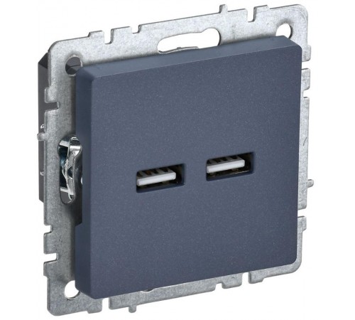 BRITE Розетка USB A+A 3,1А РЮ10-1-БрМ маренго  BR-U21-D31-K35  IEK