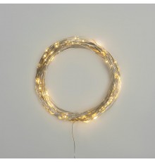 Гирлянда Роса 10м, 100LED, цвет свечения теплый белый, IP44, на батарейках 3хАА, с пультом 8 режимов  303-256  NEON-NIGHT