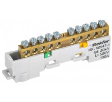 TEKFOR Шина PE "земля" неизолированная на универсальном держателе 6х9-10-Ж  TF-NN10-10-DL-K05  IEK