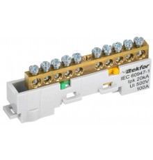 TEKFOR Шина PE "земля" неизолированная на универсальном держателе 6х9-10-Ж  TF-NN10-10-DL-K05  IEK