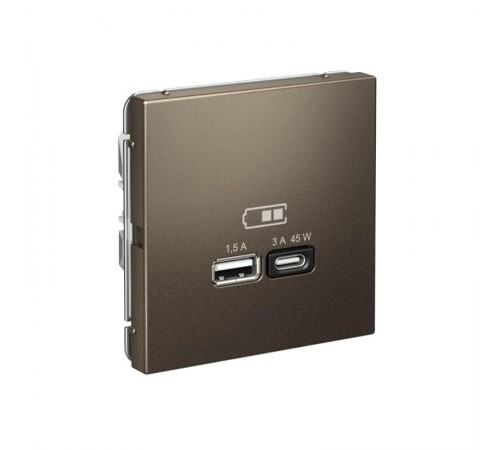 ArtGallery Мокко Розетка USB A + тип-C 45Вт высокоскор.заряд. QC, PD, механизм  GAL000629  SE