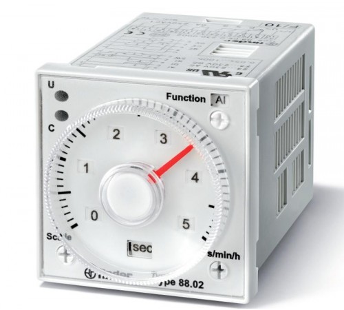 Таймер мультифункциональный (AI,DI,GI,SW,BE,CE,DE), функции SET, RESET; монтаж на панель или в розетку;11-штырьковый разъем  880202300002  Finder