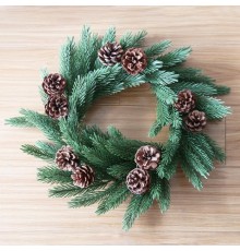 Еловый венок с шишками  45см, Литой  307-144  NEON-NIGHT