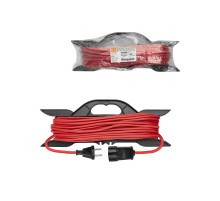 Удлинитель-шнур на рамке силовой У-11003 ПВС красный 1300 Вт б/з, 40м, штепс. гнездо Народный  SQ1307-9008  TDM