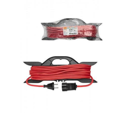 Удлинитель-шнур на рамке силовой У-11003 ПВС красный 1300 Вт б/з, 40м, штепс. гнездо Народный  SQ1307-9008  TDM