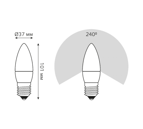 Лампа светодиодная Elementary Свеча 10W 750lm 4100K E27 LED 1/10/100  30220  Gauss
