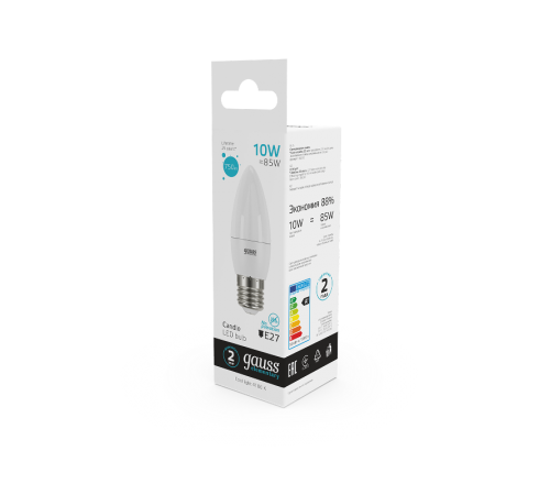 Лампа светодиодная Elementary Свеча 10W 750lm 4100K E27 LED 1/10/100  30220  Gauss