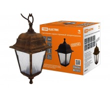 Светильник садово-парковый НСУ 04-60-001 четырехгранник, подвес, пластик, расс.пластик, бронза  SQ0330-0776  TDM