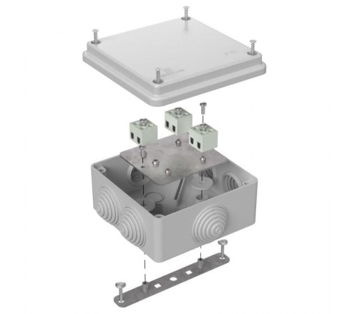 Коробка огнестойкая для о/п 40-0300-FR2.5-6 Е15-Е120 RAL7035 100х100х50 (14 шт/кор) серая  40-0300-7035-FR2.5-6  Промрукав