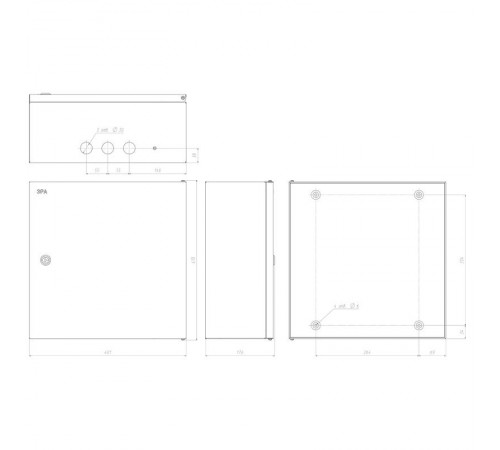  Щит с монтажной панелью металлический ЩМПг-05 IP54 (400x400x175) SIMPLE  Б0047694  ЭРА
