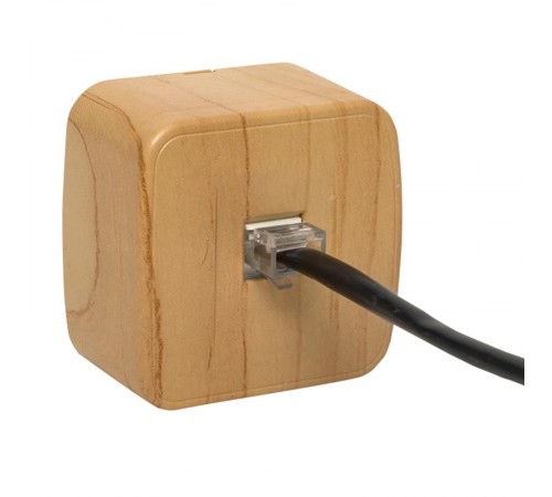 Розетка Phone 1-местная ОП Минск светлое дерево EKF  EGT01-034-30  EKF