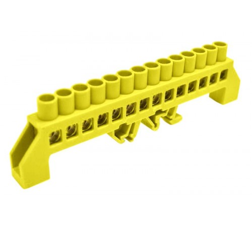 Шина PE "земля" в комбинированном DIN-изоляторе"Стойка" ШНИ-8х12-14-КС-Ж  YNN10-812-14DP-K05  IEK