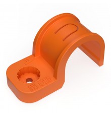 Крепеж-скоба пластиковая односторонняя для прямого монтажа  атмосферостойкая оранжевая в п/э d25 мм (50шт/450шт уп/кор)  PR13.1176  Промрукав