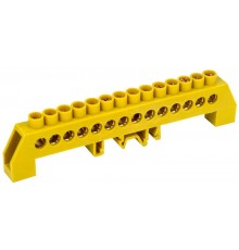 Шина PE "земля" в комбинированном DIN-изоляторе"Стойка" ШНИ-8х12-14-КС-Ж  YNN10-812-14DP-K05  IEK