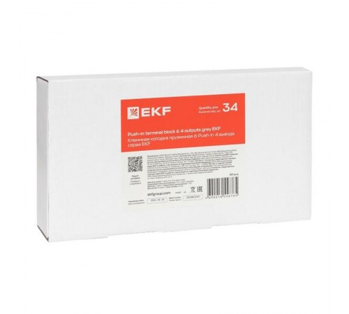 Клеммная колодка пружинная 6 Push-in 4 вывода серая PIT-6-4  EKF