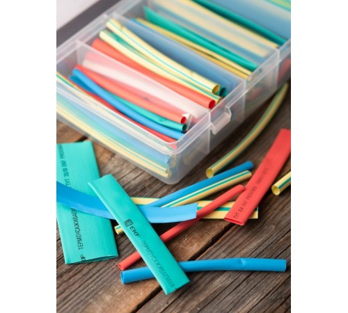 Набор ТУТ нг бокс: 5 цветов разного диаметра (4/2; 6/3; 8/4; 10/5; 12/6; 20/10) 105шт. 100мм. EKF PROxima  tut-n-5-r  EKF