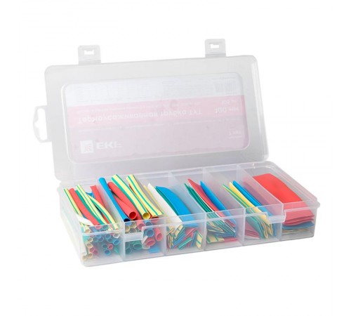 Набор ТУТ нг бокс: 5 цветов разного диаметра (4/2; 6/3; 8/4; 10/5; 12/6; 20/10) 105шт. 100мм. EKF PROxima  tut-n-5-r  EKF