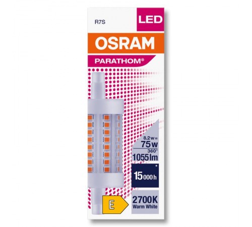 Лампа светодиодная PARATHOM Special 1055лм 8,2Вт 2700К R7S колба Special 330°прозр пластик 220-240В  4058075653221  OSRAM