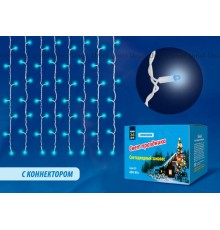 Занавес светодиодный  со статическим свечением ULD-C2030-240/SWK BLUE IP67   3х2м соед. 240 диодов. синий свет. шнур белый  UL-00001363  Uniel